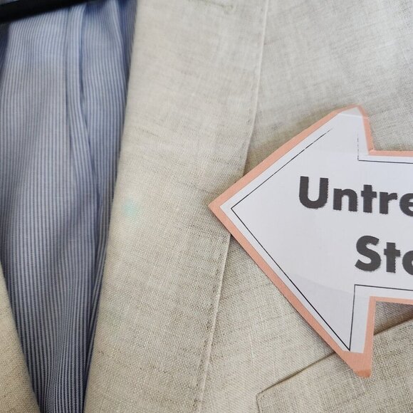 Tasso Elba‎ Island Mens XL Beige 100% Linen 2-Button Blazer Suit Jacket *FLAW* - Picture 13 of 15